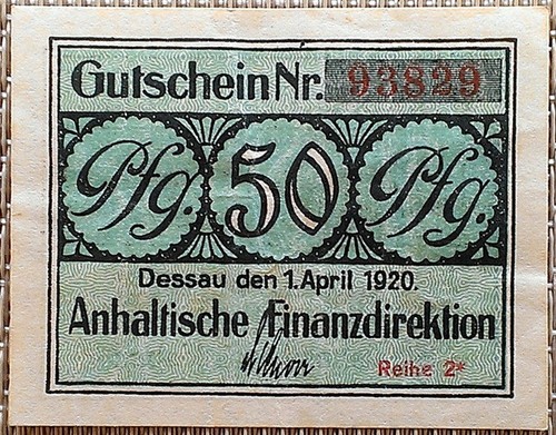 Notgeld pfennig dessau - notgeld:, 50