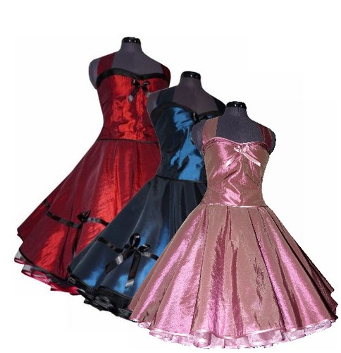 Taftkleid zum petticoat - taftkleid,