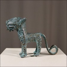 68993) Kleiner Bronze Leopard Kamerun Afrika AFRIKANISCHE KUNST