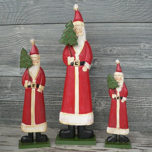 Weihnachtsmann mit baum holz - weihnachtsmann,