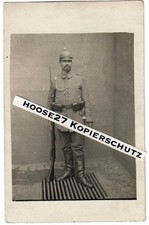 Foto Landwehrmann Bayern Filz Pickelhaube Gewehr 88 Bajonett 1.WK AK orig. 6555