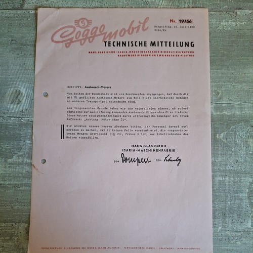 Original technische mitteilung - technische,