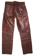 NASHVILLE Herren- Lederjeans / Lederhose aus Glatteder in braun ca. W32/ L31