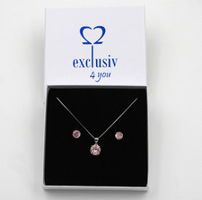 Morganit Schmuck Set 925Silber