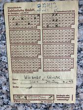 alter Lottoschein: Nds. Zahlenlotto GmbH; aus Januar 1964 ( ausgefülltes 3. Blat