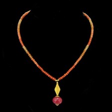Mandrin-Granat Halskette mit