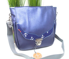 Handgemachte Umhängetasche Blau 30x25x10 cm – maritim, Unikat, Neu, Deutschland