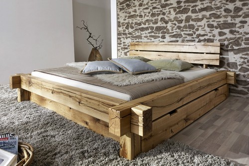 Bett balkenbett mit - balkenbett,