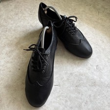 Tanzschuhe Latein Größe 42 Herren, Leder Schwarz mit Perloptik