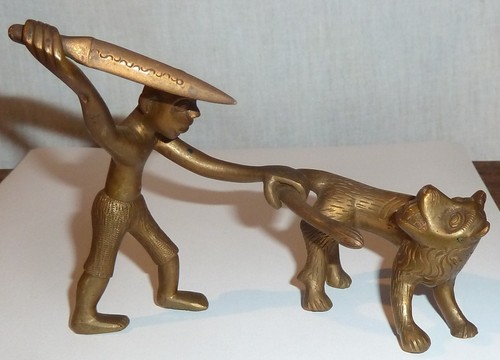 Messing figur jäger gegen - messing,