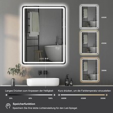 LED Badspiegel Touch Dimmbar Badezimmer Spiegel Wandspiegel mit Beleuchtung