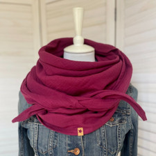 XL Musselin Schal Dreieckstuch ♥ Beere Weinrot ♥ Handmade ♥ Tuch Sommer Schal