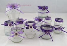 10 Windlichter Vasen Hochzeit Tischdeko Herz Spitze Vintage Taufe Jute TD0079