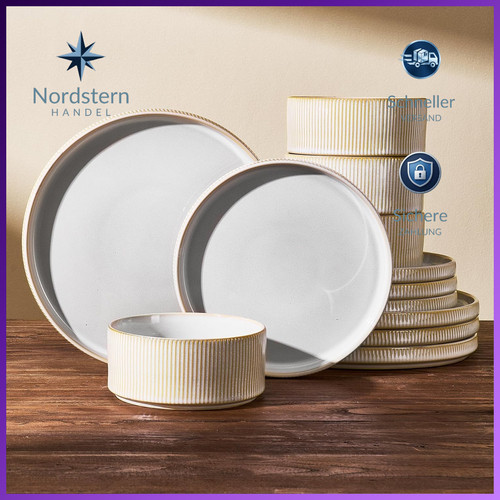 Teller set teilig steingut - set,