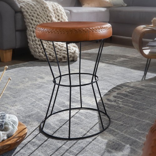 Finebuy sitzhocker braun - braun, 35x48
