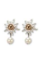 Trachten Ohrstecker Greta/Perle bicolor  Edelweiß Strass Ohrschmuck 1 Paar