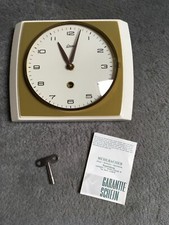 Küchenuhr Exact, Vintage, Wanduhr Keramik 30er Jahre Antik, mechanisches Uhrwerk