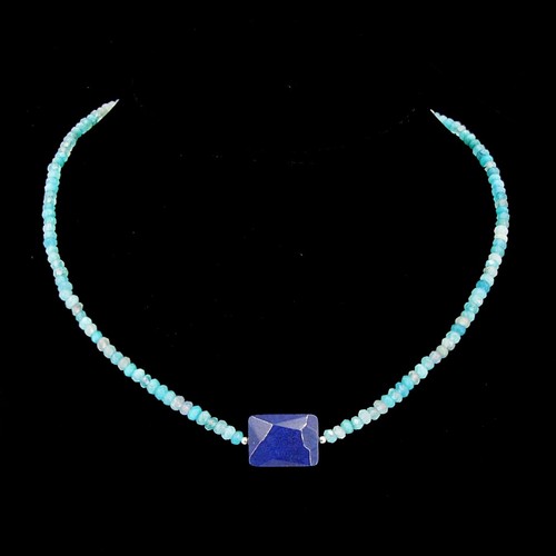 Aquamarin kette mit saphir - aquamarin,