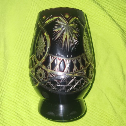 Vase bleikristall überfang - bleikristall,