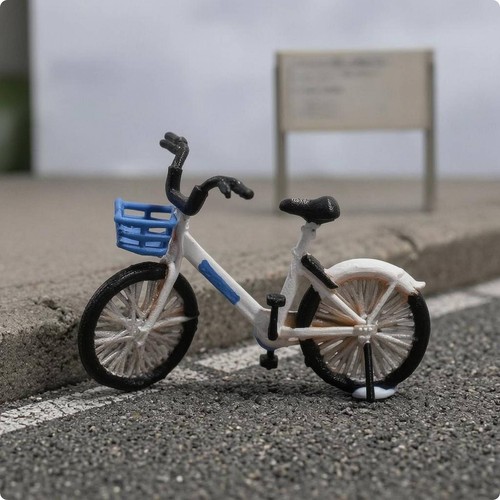 Fahrradmodell mit korb - 1:64-fahrradmodell,
