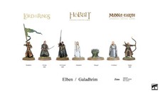7 x Zinn - Hauptleute der Galadhrim / Elben - GW - HdR - unbemalt / entfärbt