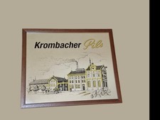 Krombacher Spiegel selten , Brauhaus , ca. 53 x 45 cm Im Nussbaum Rahmen
