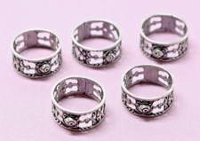 5 Serviettenringe aus 835er Silber Hildesheimer Rose Albo