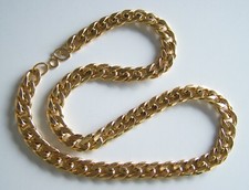 Massive Panzerkette lang spiegelpoliert in Gold - unisex