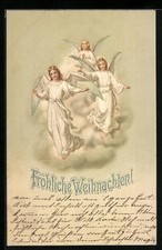 Weihnachtsengel im Himmel, Ansichtskarte 1900 