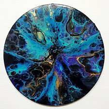 ORIGINAL Rundes Acrylbild ∅ 30 cm Fluid Painting Acrylic Pouring Abstrakt Unikat