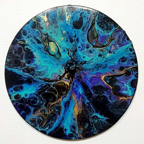 Original rundes acrylbild - acrylbild, ∅