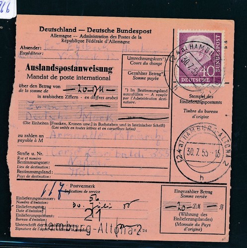 113966 auslandspostanweisung - 113966),