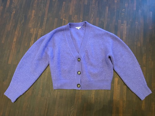 Lila grobstrick cardigan - lila,