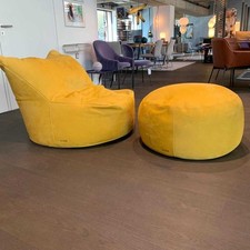 Cierre Sessel Bubba Leder Nabuk 80 Giallo Gelb mit Hocker