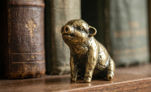 Figur aus messing ferkel - figur,