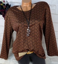 New Jersey Shirt Tunika Bluse Damen Pulli Top Lagenlook Kurz Damen M 38 40