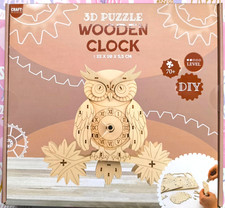 Eulen uhr holz puzzle diy - uhr,