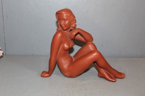 Karlsruher majolika figur frau - karlsruher,