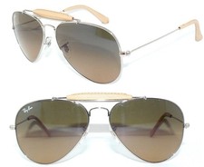 RAY BAN SONNENBRILLE BRAUN OUTDOORSMAN BR 3422Q LEDER 3030 BRILLE 3029 3030 ETUI