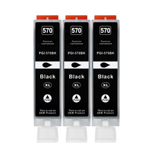 3x XXL Drucker Patrone für Canon PGI-570 BK Schwarz MG5750 TS5050 TS6050