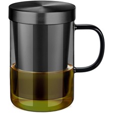 Teetasse Glas mit Sieb Deckel
