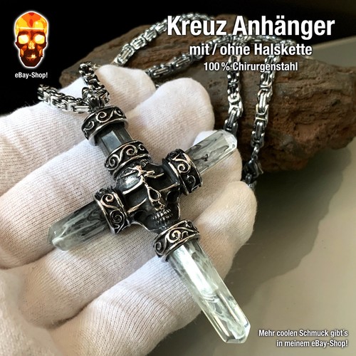 Skull kreuz anhänger - skull,