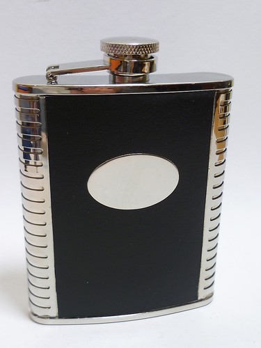 Flachmann leder schwarz - flachmann, /