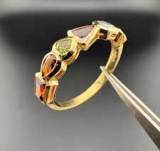 Ring 585 Gelbgold 14 Karat Edelsteine Damenring Echtgold Gr 63  3,76g