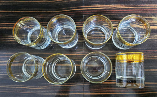 10er set mid century gläser - set,