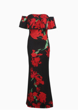 Blumendruck bodenlanges kleid - blumendruck,