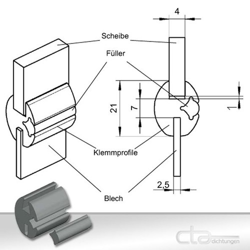 Dichtungsprofil klemmprofil - dichtungsprofil,