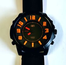 Große schwere Herren Quartz Armbanduhr mit Gummi Armband