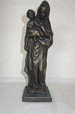 Bronze Statue Figur Madonna Muttergottes Maria mit Kind Gilde Handwerk ca. 30 cm