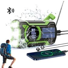 Solar Handkurbel Handy Ladegerät Notfall Radio USB LED Taschenlampe 5000mAh